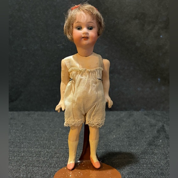 6” German Bisque Doll Sleepy Eyes composition body Rare!